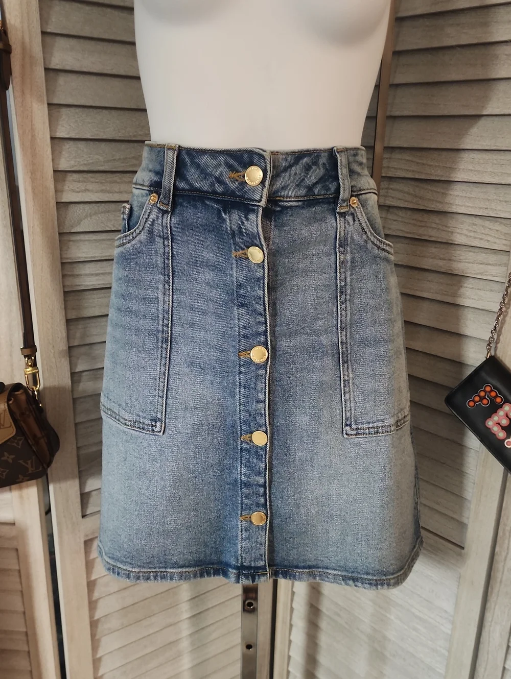 Michael Kors Brand Denim Skirt